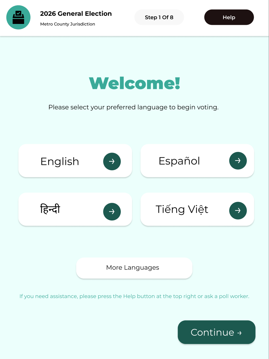 Welcome screen